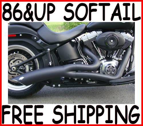 Vance & hines black big radius 2 into 1 exhaust pipe 1986-2011 harley softail