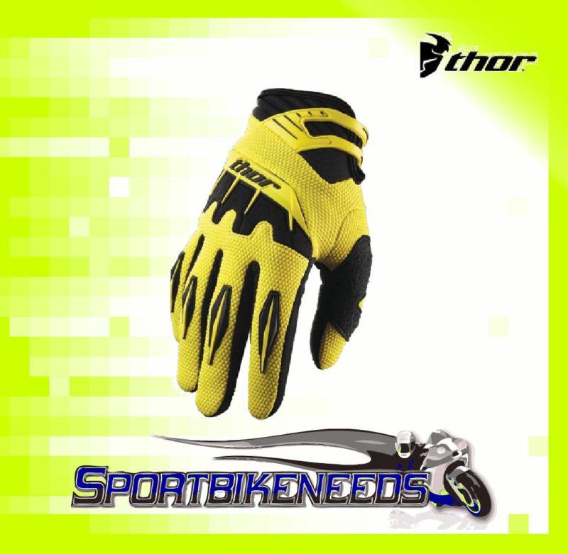 Thor 2012 spectrum gloves yellow motocross small s sm