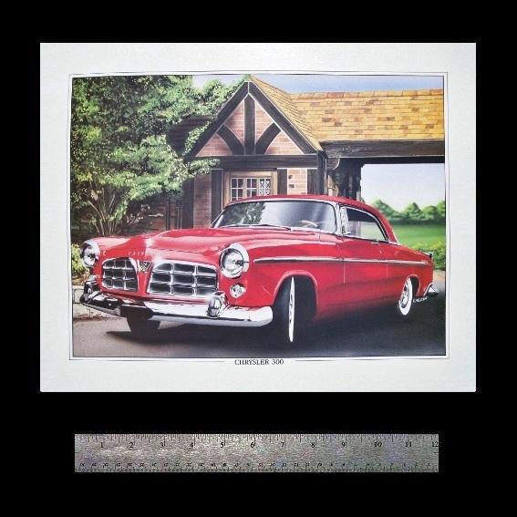 Chrysler 300b nascar 1955 1956 55 354 331 392 hemi - old dealer art print poster