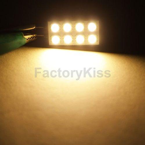 Gau 12v 5050-chip g4 8 smd led landscaping spot light bulb lamp warm white #044