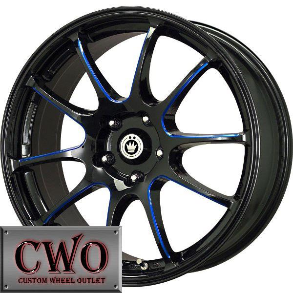 18 black konig illusion wheels rims 5x114.3 5 lug mazda 3 6 tsx civic rsx altima