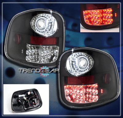 97-03 ford f150 f-150 flareside altezza led tail lights black 98 lariat xl xlt