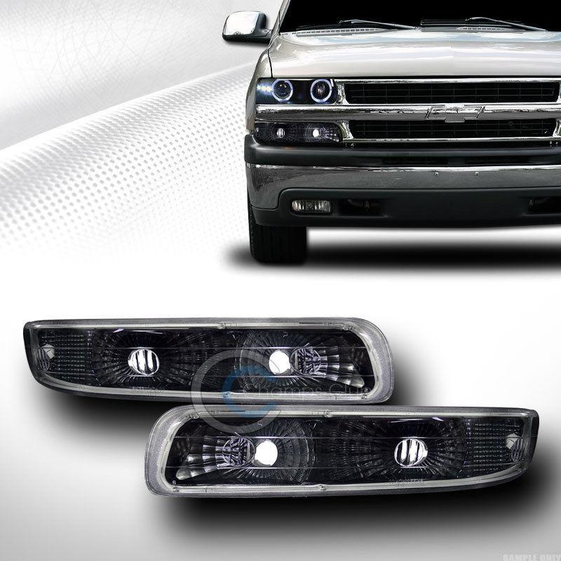 Euro blk clear signal bumper lights lamp yd 99-02 silverado/00-06 suburban tahoe