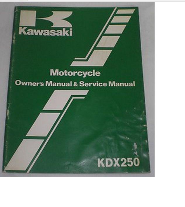 Kawasaki kdx 250 owners manual and service manual 1983 99920-1215-01 new