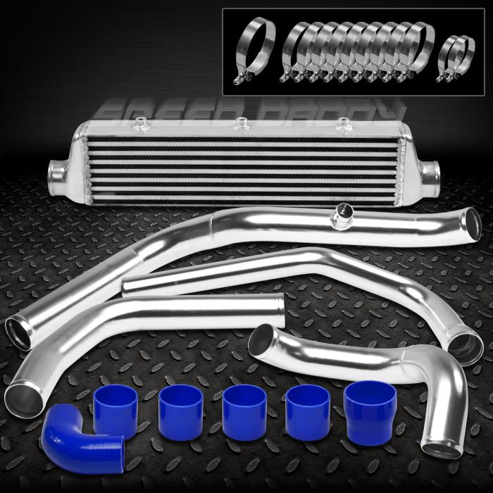 Aluminum turbo 27x5.5x2.5"intercooler+bolt-on piping 92-01 honda prelude h22 h23