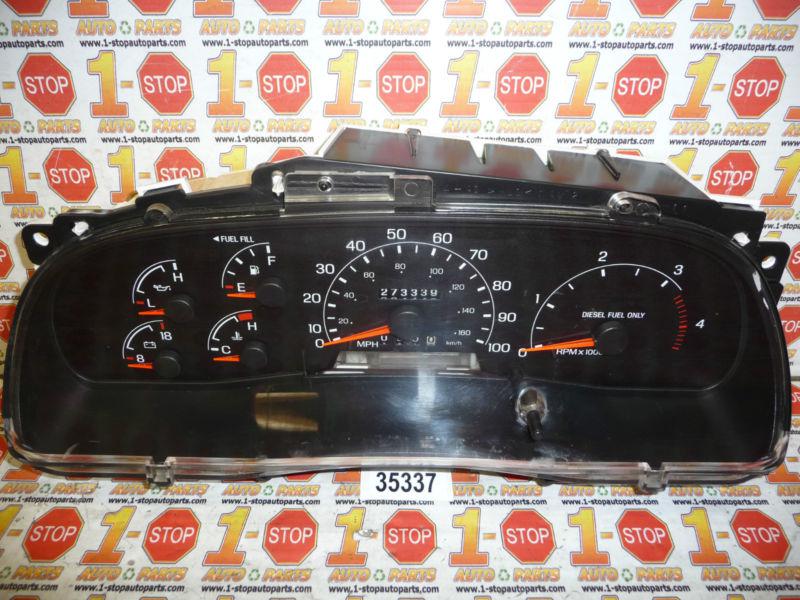 99 00 01 ford f250 diesel speedometer instrument cluster 273k oem