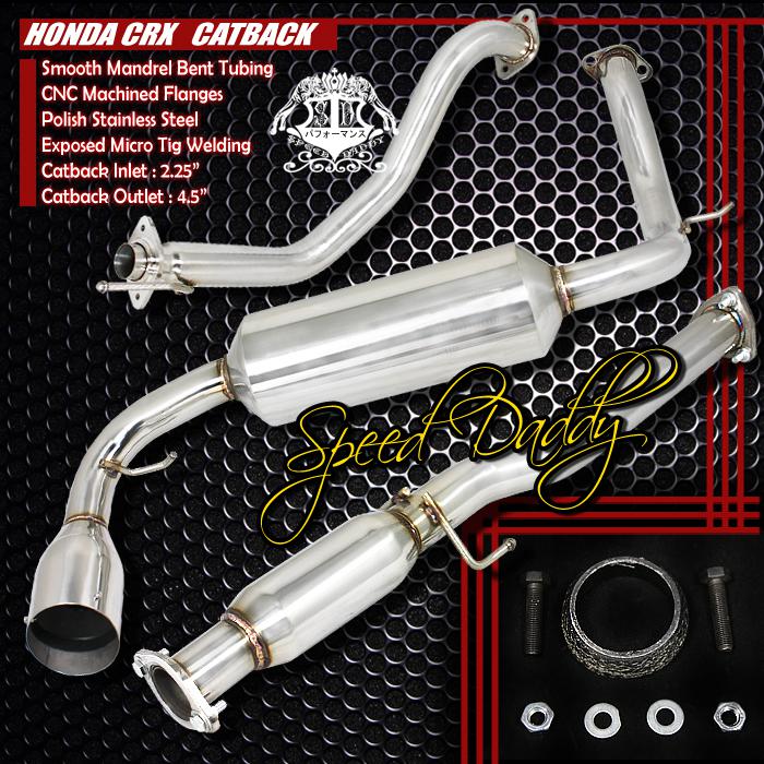 4.5" muffler tip catback cat back exhaust system 88-91 honda crx cr-x hb 3-door