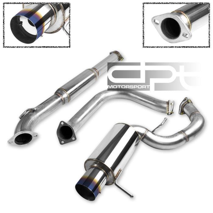 Eclipse 3g v6 stainless steel catback exhaust pipe 4" muffler burn tip+silencer