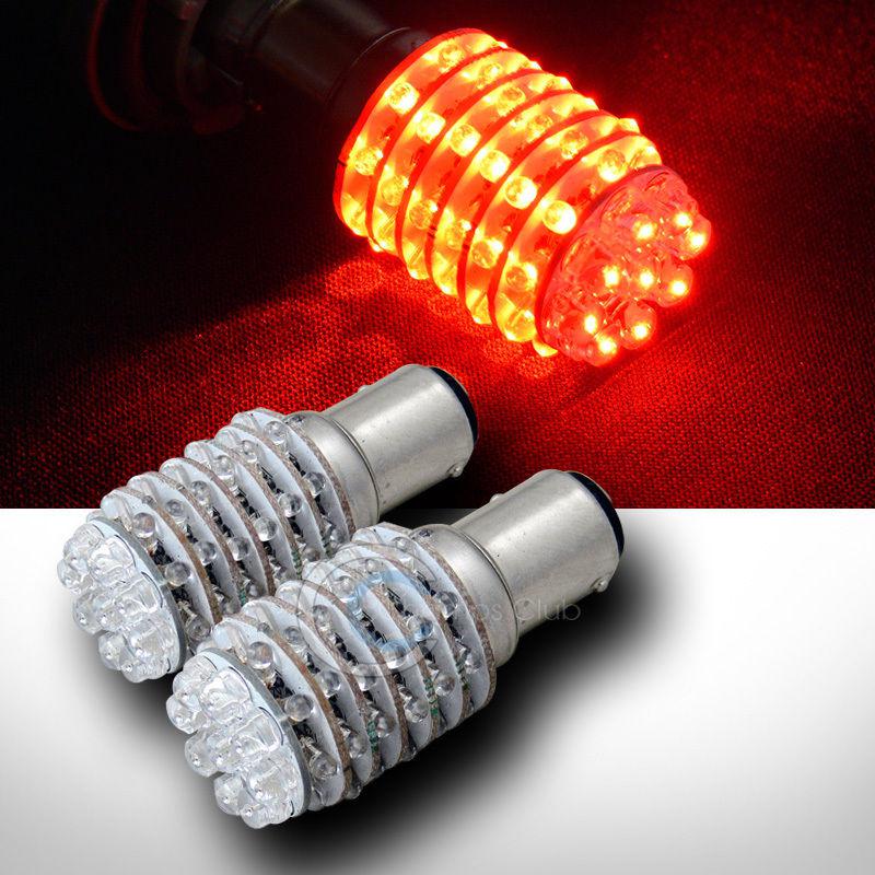 2pc red 1157 bay15d socket 63 led front turn signal light bulbs 2396 2397 3496