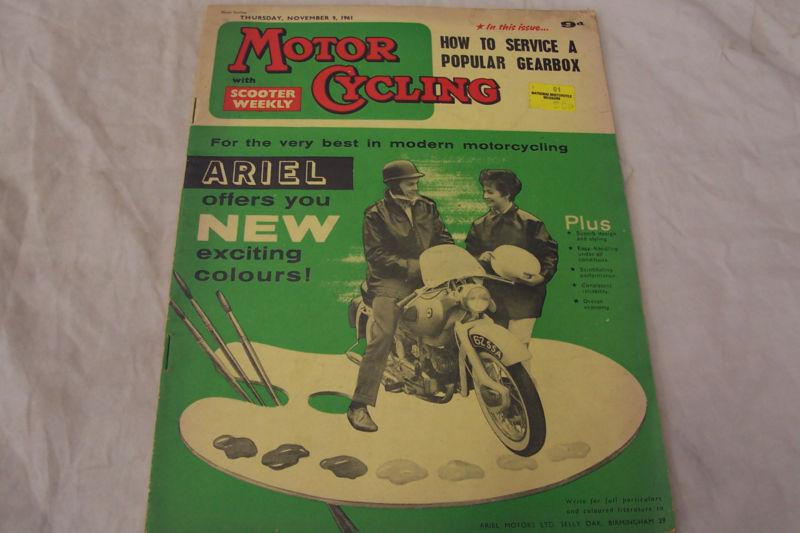 Motorcycling august 1961 ariel  four triumph bsa norton ajs matchless