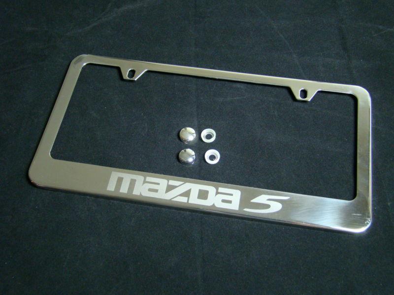 Mazda 5 license plate frame stainless steel chrome