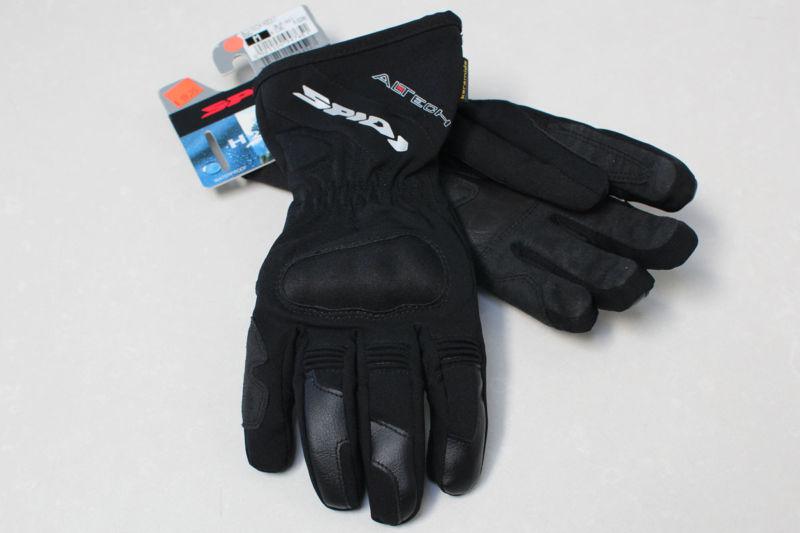 Spidi alu-tech motorcycle gloves black medium - gauntlet waterproof cold weathe 