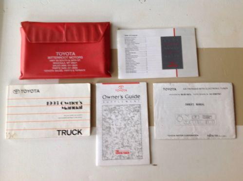 1993 toyota truck owners manual set w/red plastic case-fast free shipping!