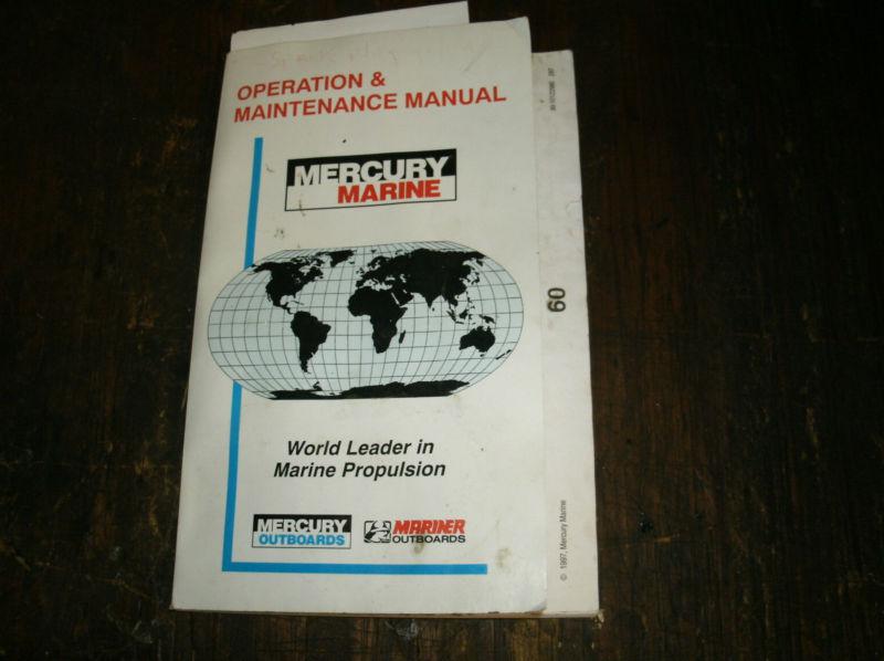 Mercury marine operation & maintenance manual 60hp, 1997