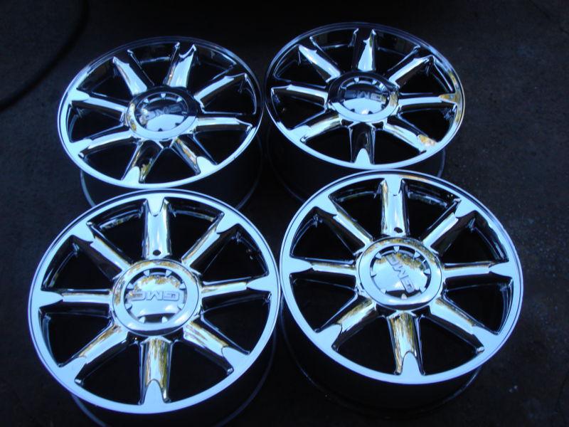 2007 08 09 10 11 12 13 gmc yukon sierra denali 8 spoke chrome 20" wheels w/ caps