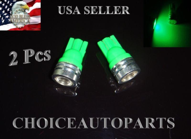 2x t10 1w high power 168 194 2825 w5w led green car led light bulbs 