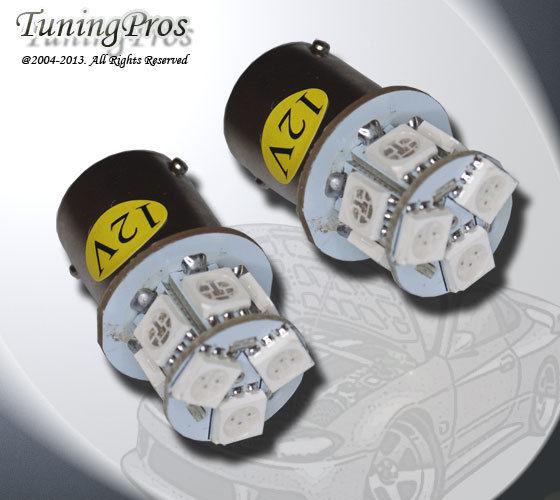 (1 pair) set of 2 pcs high mount stop light 1156 9 smd amber led bulbs 3497