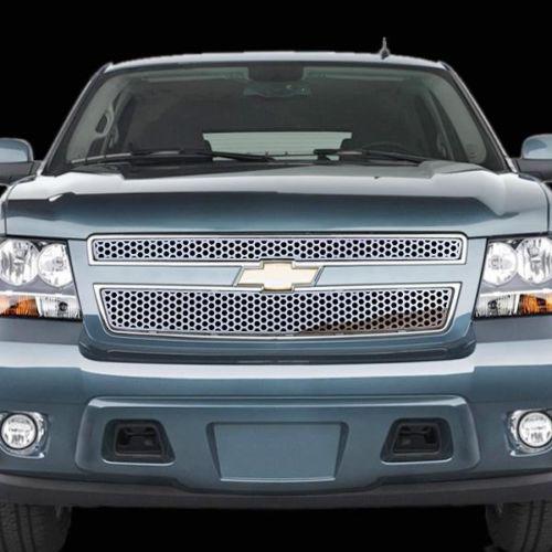 Chevy avalanche 07-13 except hybrid circle punch polished stainless grill insert