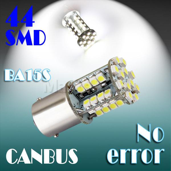 1156 ba15s 44 smd pure white canbus obc no error signal car led light bulb