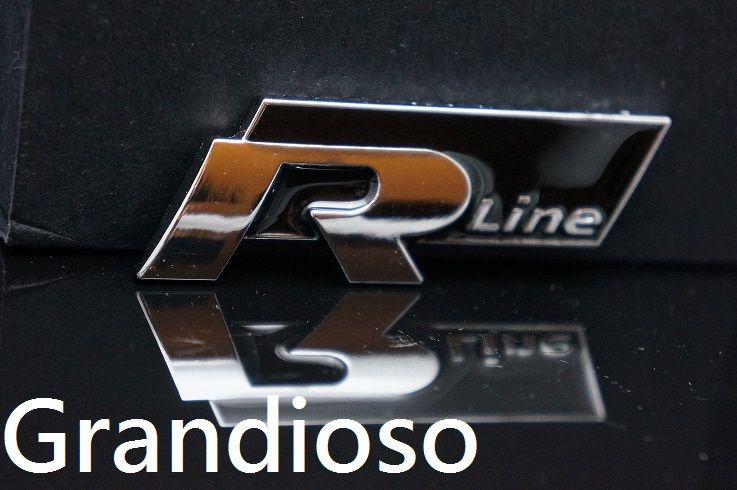 Vw r line badge emblem golf gti jetta passat beetle scirocco chrome black new