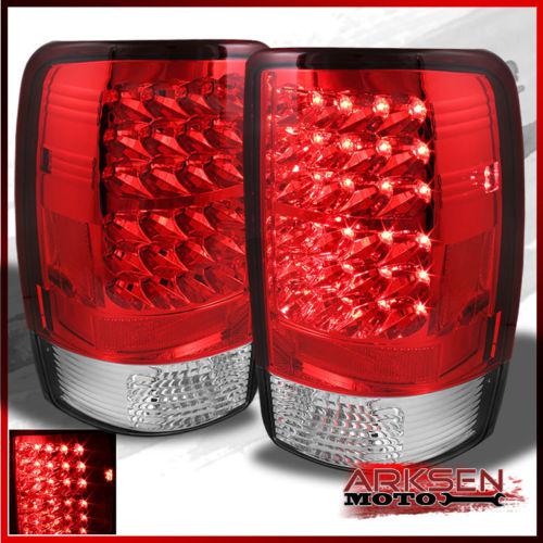 00-06 suburban/tahoe/yukon red clear philips-led perform tail lights rear lamps