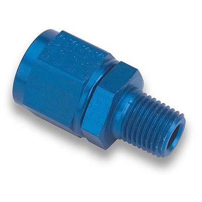 Earl's 916188erl fitting straight -8 an female to 1/2" npt male aluminum blue ea