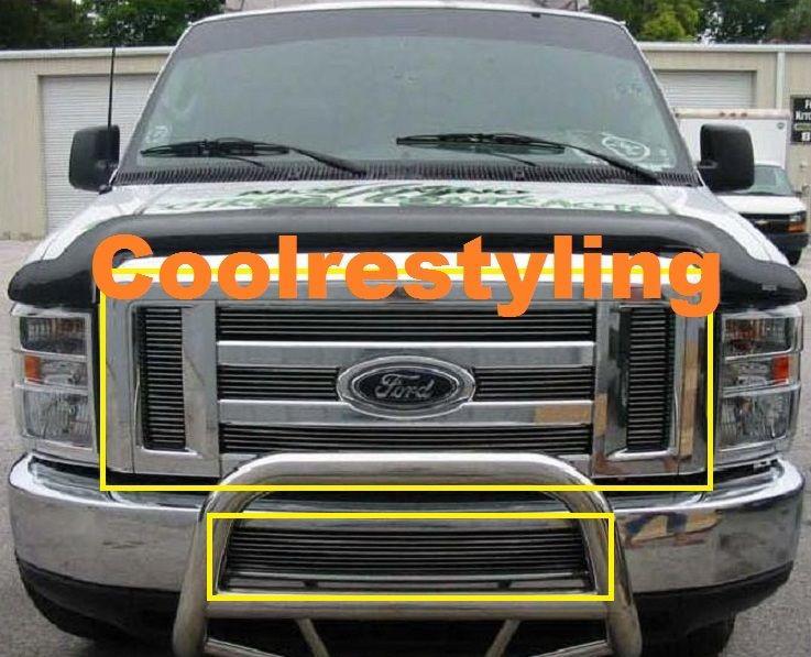 08 09 10 11 ford econoline van e-series billet grille grill combo inserts