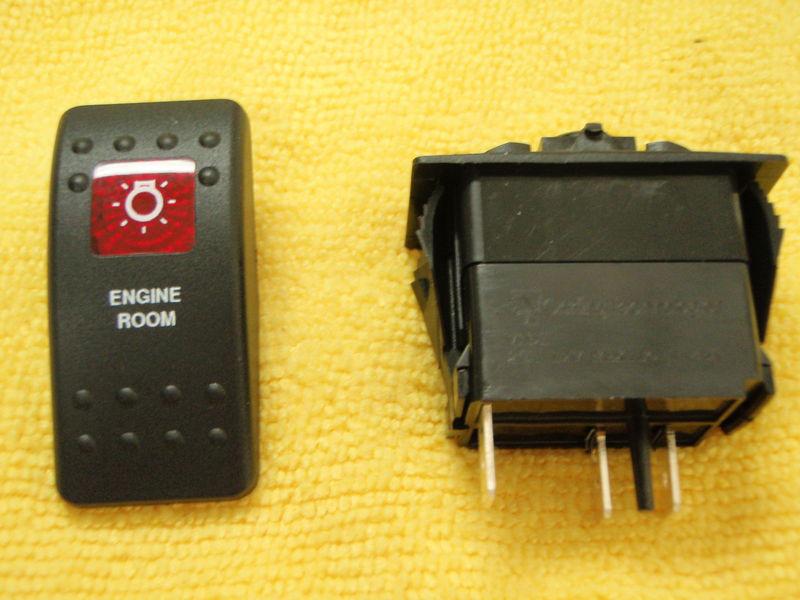 Engine room light switch blk w 1 red lens contura ii carling v1d1 switch on/off 