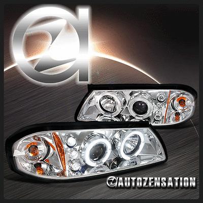 00-05 chevy impala clear halo projector led headlights chrome