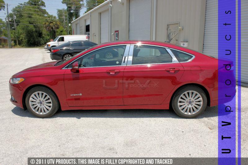 2013 ford fusion 8pc stainless steel beveled chrome pillars posts "hybrid also"