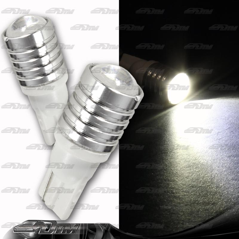 Universal white 12v led q3 t10 wedge base projector light bulbs - 1x pair