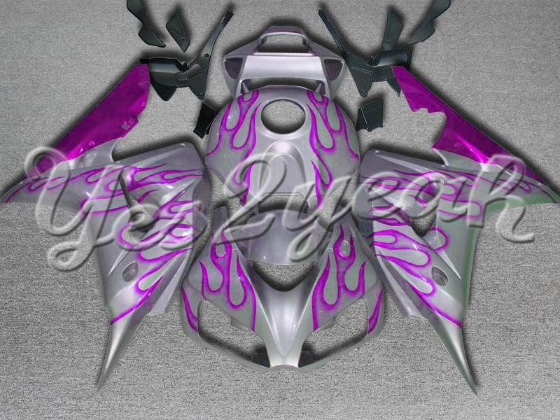 Injection molded fit fireblade cbr1000rr 06 07 purple flames fairing zn548