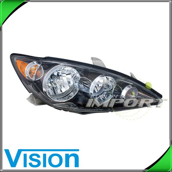 Passenger right side headlight lamp black assembly 05-06 toyota camry usa built