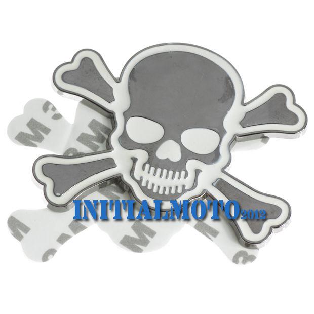 3d motorcycle chrome skull demon metal bone cover lid emblem badge decal sticker