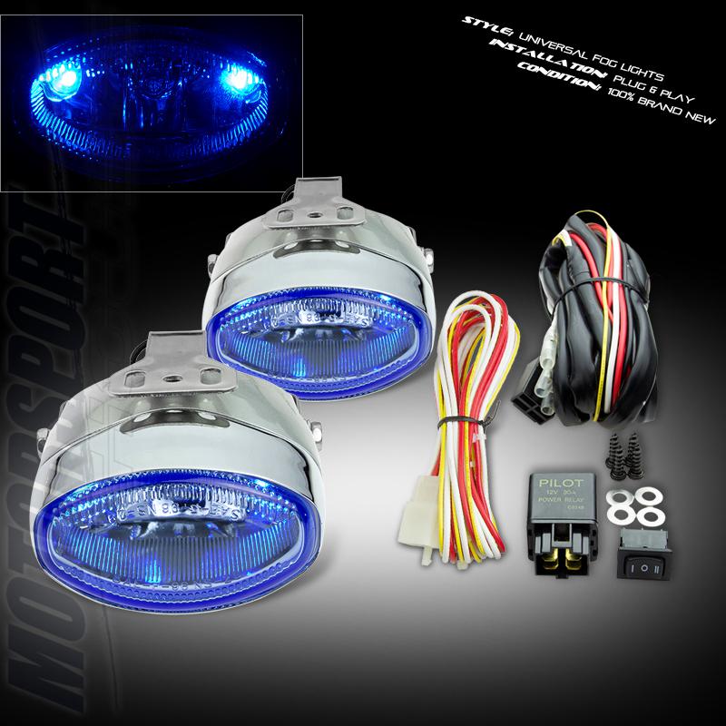 Pilot euro style blue lens driving lamp pair led drl running lights bmw toyota