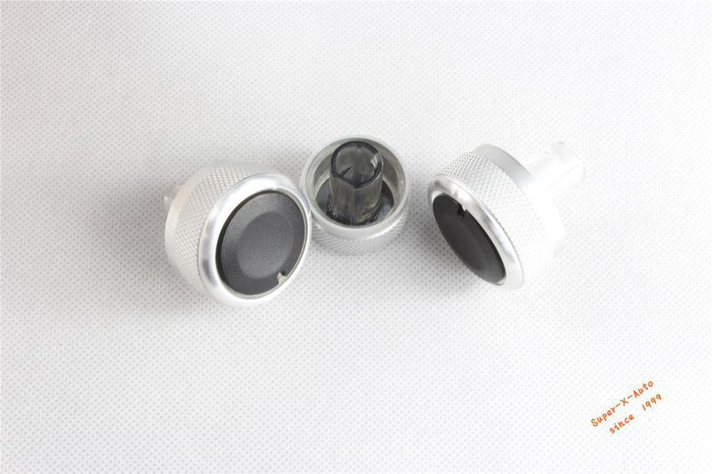 3pcs set silver chrome car air control ac switch knob for vw passat jetta mk5