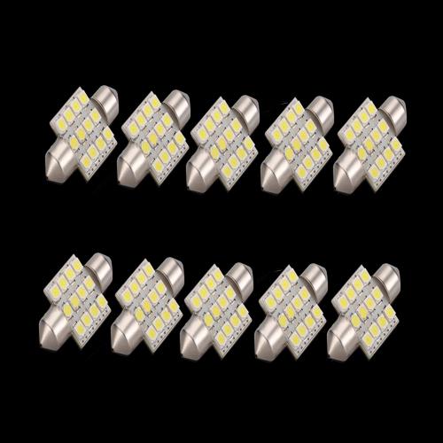 10x 31mm 12 led smd festoon dome light lamp car bulbs white 3021 3022 de3175 new