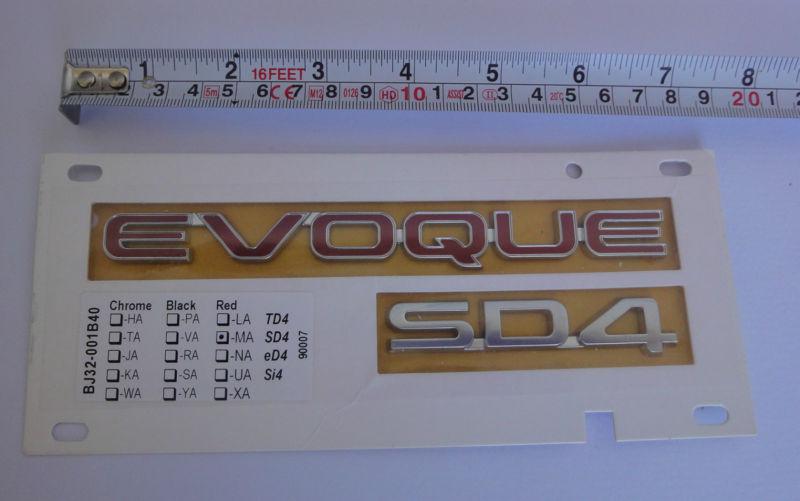 Land range rover evoque sd4 rear badge emblem new genuine bj32-001b40-ea  ma