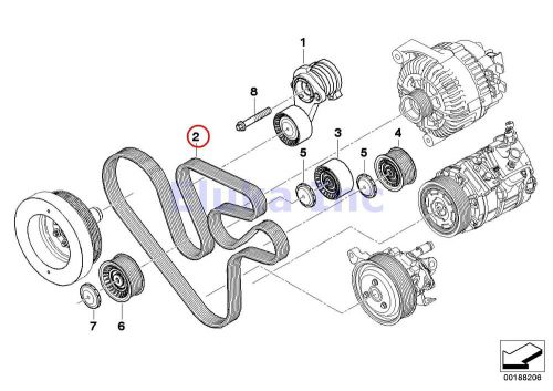 Bmw genuine belt - alternator a/c ac air condition power steering 8dk x 1833 e71