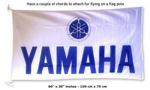 New yamaha logo white flag banner sign 30x60 inches raptor yfz yzf fjr xt250 tt