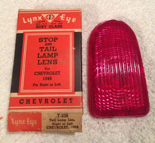 1949 chevrolet glass tail light lens, lynx eye t-336 right or left in box