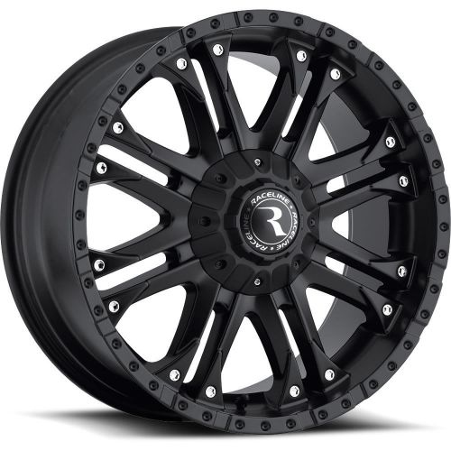 18x9 black raceline octane 995b 5x5 &amp; 5x5.5 +18 wheels 35x12.5r18lt tires