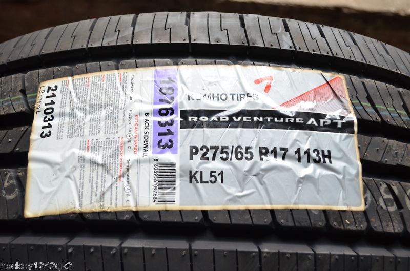 2 new 275 65 17 kumho road venture apt tires