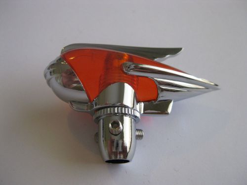 Chrome antenna topper - amber custom hotrod ratrod chev holden ford