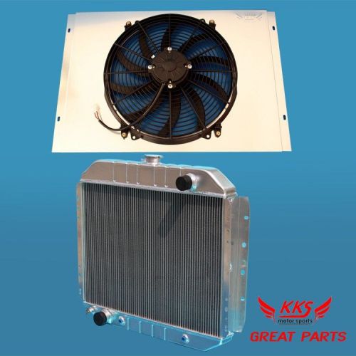 Kks aluminum radiator &amp; shroud w/ 16&#034; fan 1966-1979 ford truck kks433fs-1