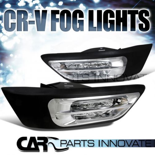 For 2002-2004 honda crv cr-v clear fog lights driving bumper lamp+switch