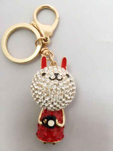 Lucky rabbit gold plated crystal keychain