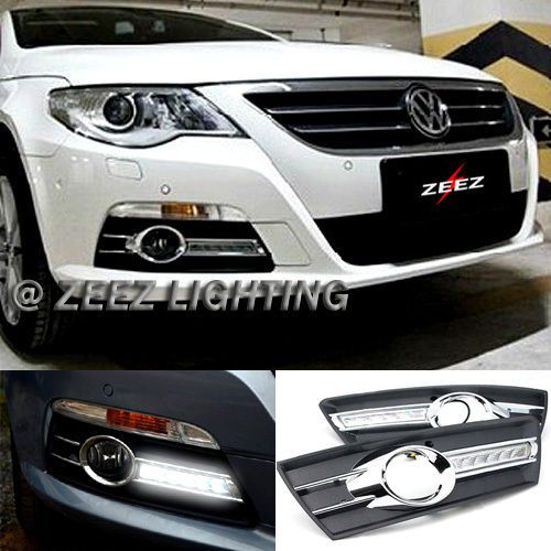 Exact fit led daytime running light drl fog lamp kit for volkswagen cc 09-11 #f