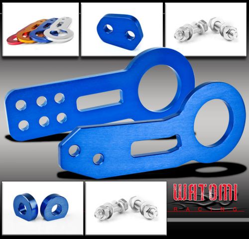 Front+rear aluminum tow hook kit jdm blue lexus mazda mitsubishi