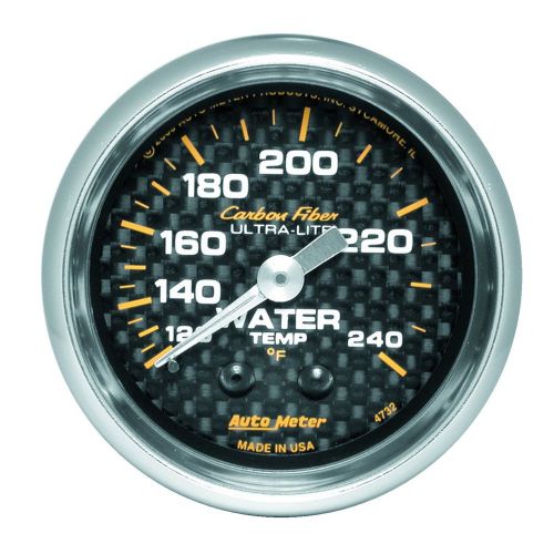 Auto meter 4732 carbon fiber; mechanical water temperature gauge